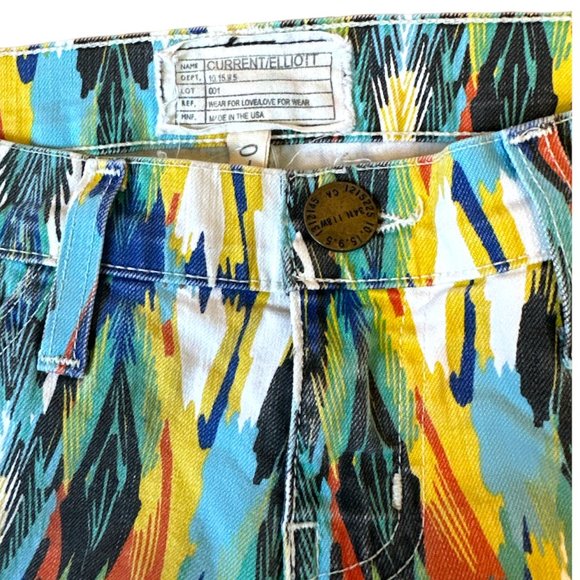 Current/Elliott colorful geometric multi arrow stiletto skinny jeans - Picture 4 of 8